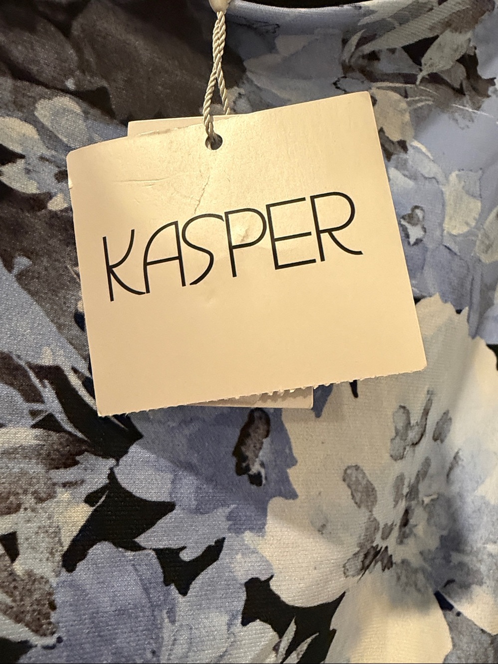 NWT Kasper Black Blue Floral Ruched Sheath Dress XL - Picture 5 of 7